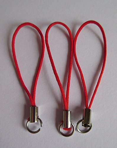 Red Mobile Phone Cord Loop Lanyard 20 x 5cm RED with Jump Ring