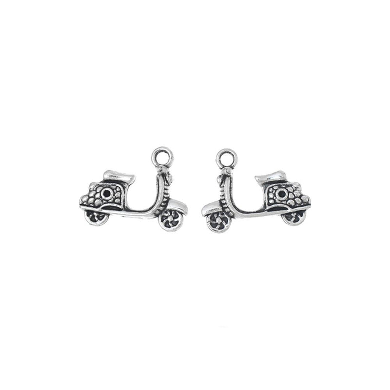 5 Pcs Tibetan Silver MOPED SCOOTER 17mm x 13mm Charms Pendants, Lead & Nickel Free Metal Charms Pendants Beads