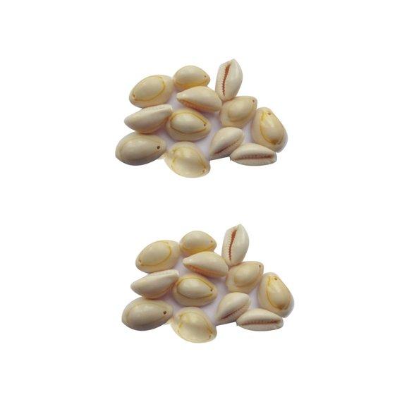 12 Pcs Natural Cowrie Sea Shell 13-18mm Beads with 1mm Drilled Hole